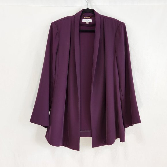 Calvin Klein Sweaters - CALVIN KLEIN Plum Colored Cardigan Jacket Size 2 X 95% Polyester LIKE NEW!